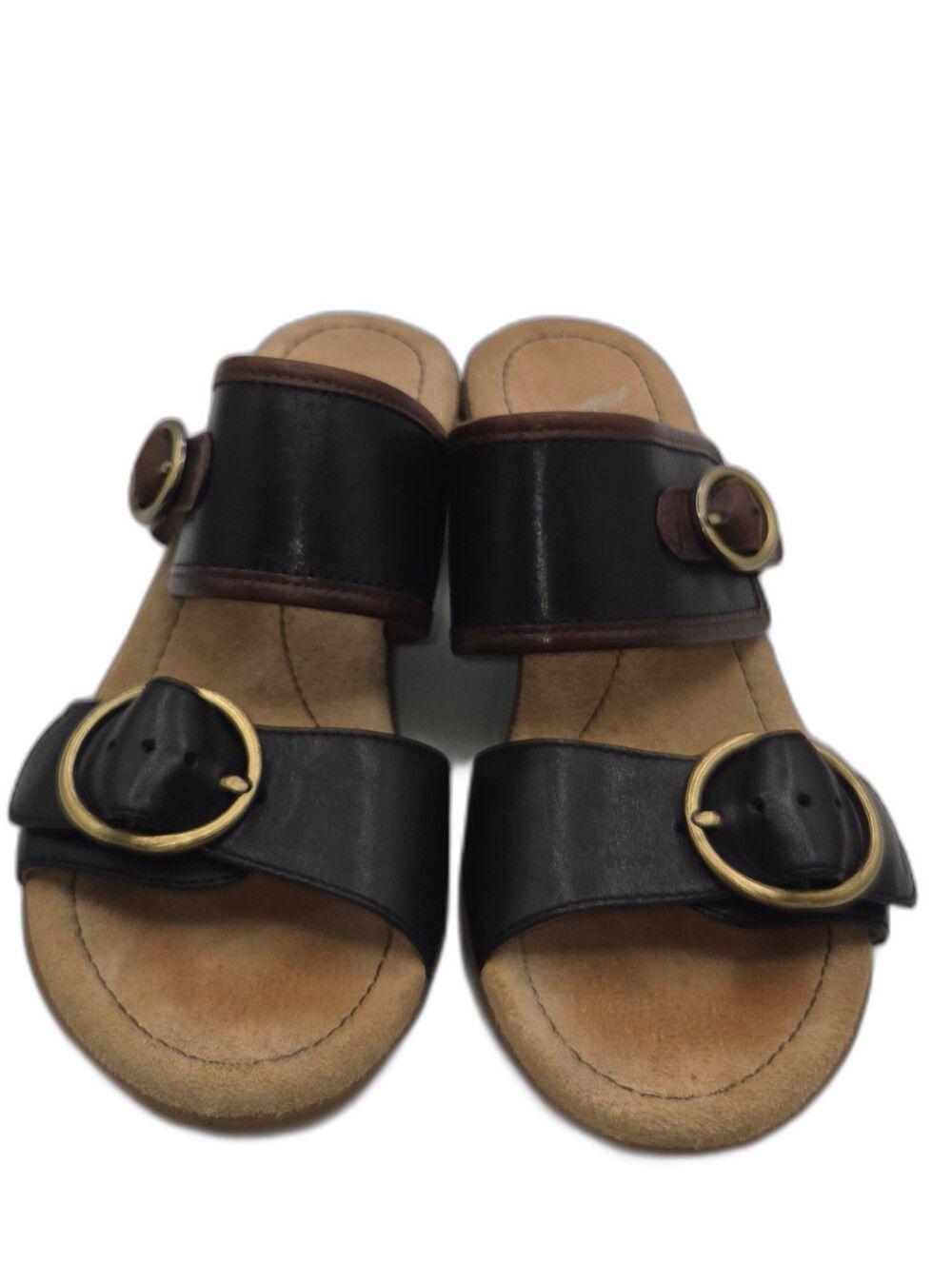 Dansko Lenny Sandals Black and Brown Leather Size 37